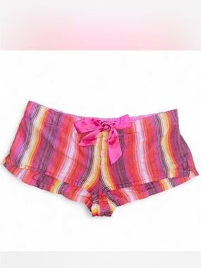 Victoria Secret Pink M Sleep Pajama Shorts Mini Micro Low rise Orange Pink Y2K